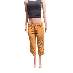 Pulp women mid rise tencel crop capris pants M